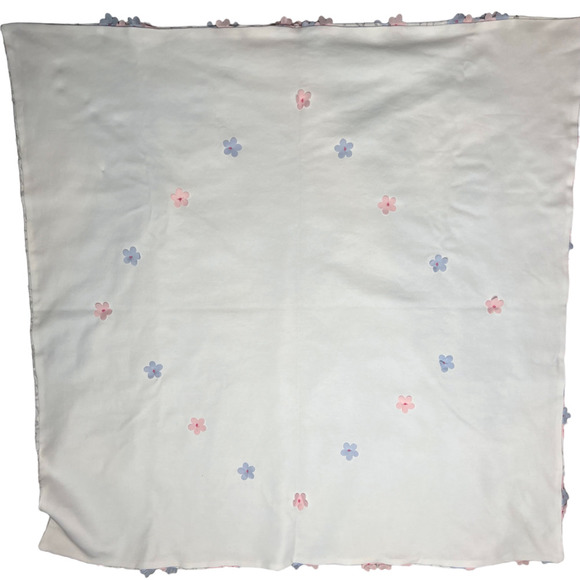 Luxury 100% Cotton Baby Blanket Blue Pink White French Choupette Double Sided - Picture 4 of 11